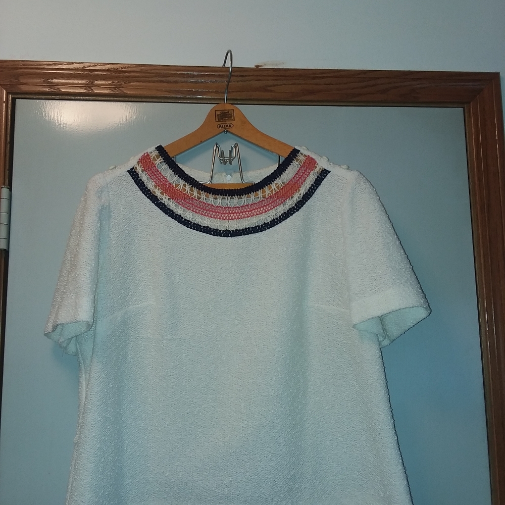 White Sham Blouse and Skirt European Size 20B